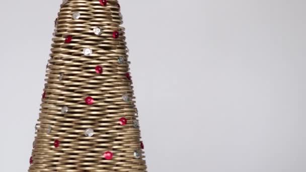 Christmas tree made of golden coins - Footage, Video