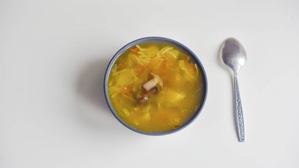 sopa de verduras vegetarianas con champiñones
 - Foto, imagen