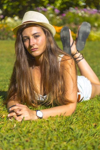outdoor portrait of attractive young woman  - Fotó, kép