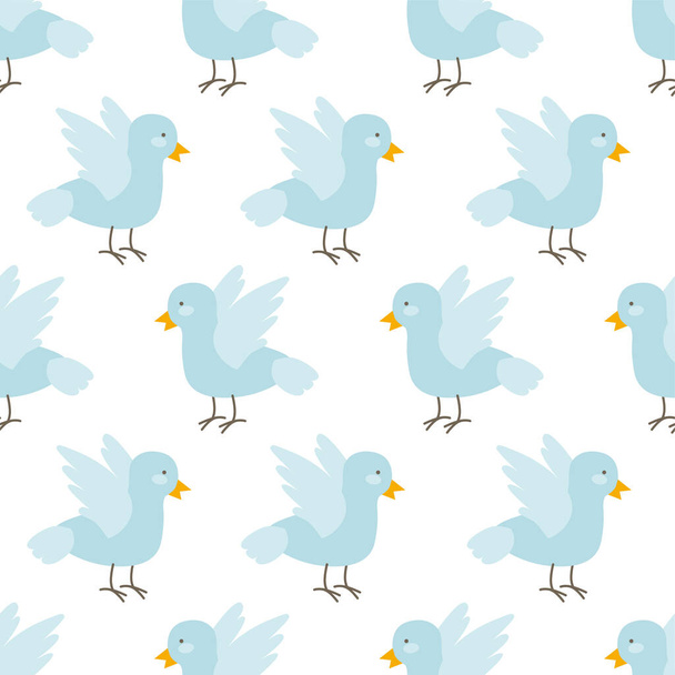 Vector baby seamless pattern with pigeon or dove. Childrens textile or print - Vettoriali, immagini