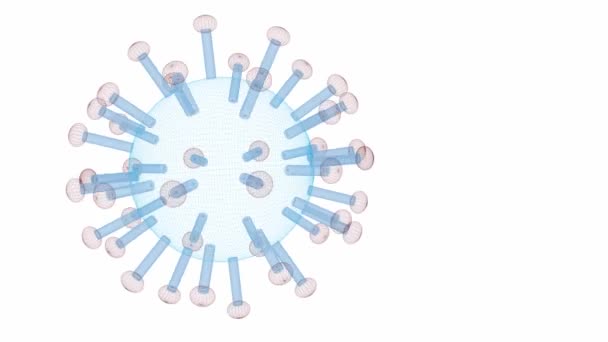 Coronavirus 2019-nCov új coronavirus koncepció fellelhető ázsiai influenza kitörés és a koronavírusok influenza veszélyes influenza törzs esetekben, mint egy világjárvány. A mikroszkóp vírus közeledik. 3D-s renderelés. - Felvétel, videó