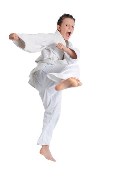 Emotional karate boy - Photo, Image