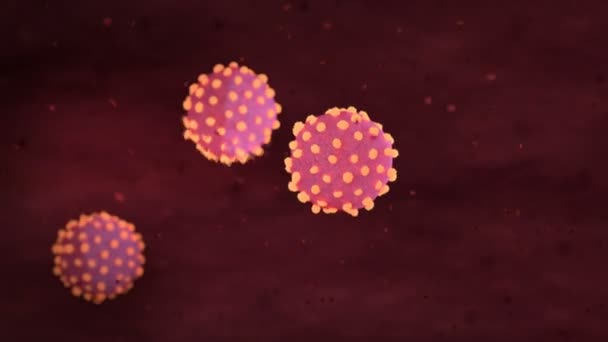 3d coronaviruscellen bewegen in het menselijk lichaam - Video