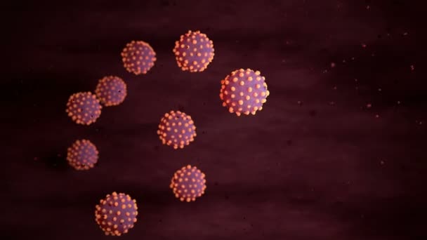 3d coronaviruscellen bewegen in het menselijk lichaam - Video