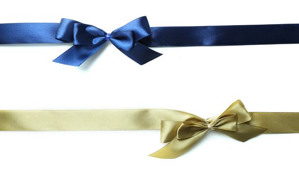 Color gift satin ribbon bows, isolated on white - Photo, Image