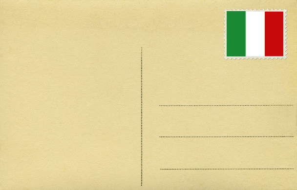 Cartão postal com bandeira italiana
 - Foto, Imagem