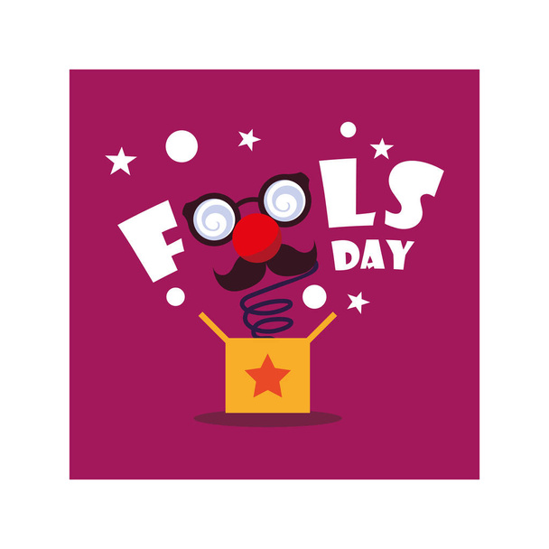 card with label april fools day, humorous party - Vector, Image