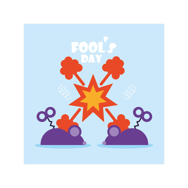 card with label april fools day, humorous party - Vector, Image