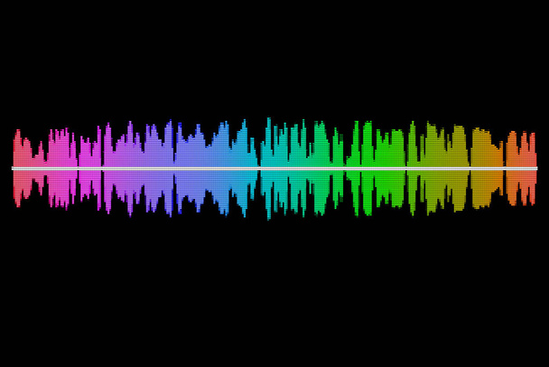 Colorido visual néon soundwave 3D ilustração abstrato fundo
 - Foto, Imagem