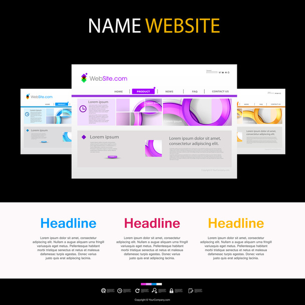 website template for designers - Wektor, obraz