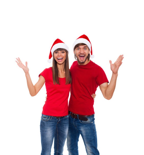 Christmas holiday couple excited - Photo, image