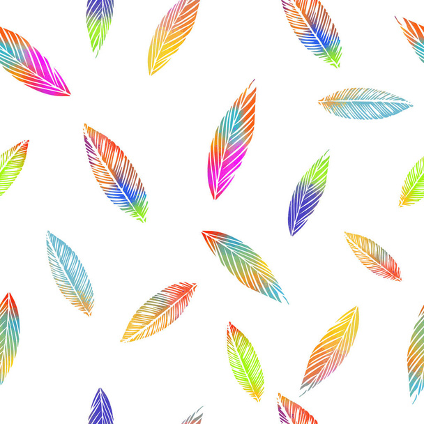Безморский фон с падающими разноцветными листьями. Векторная иллюстрация - Вектор,изображение