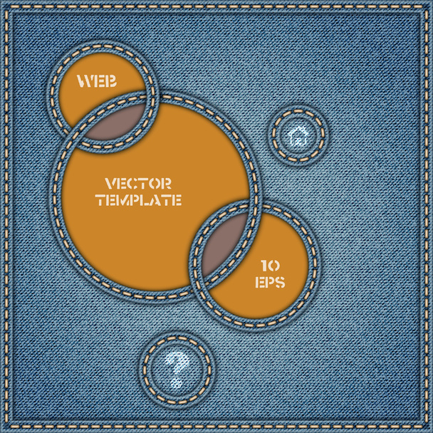 Vector web design template. Denim style - Vector, Image