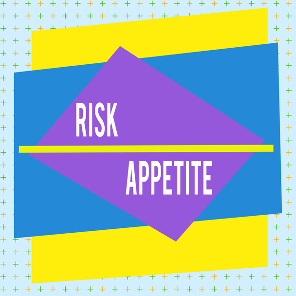 Handwriting text writing Risk Appetite. Concept meaning the level of risk an organization is prepared to accept Asymmetrical uneven shaped format pattern object outline multicolour design. - Photo, Image