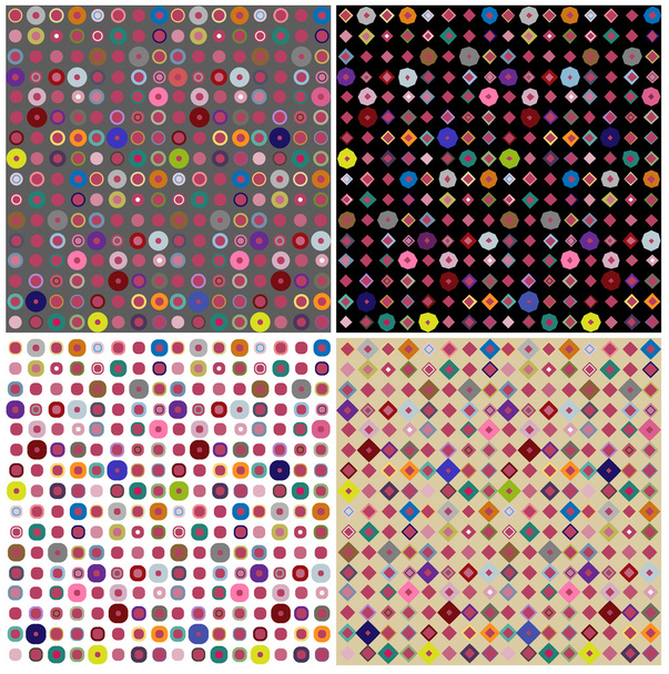 Ensemble de quatre motifs géométriques colorés
 - Photo, image