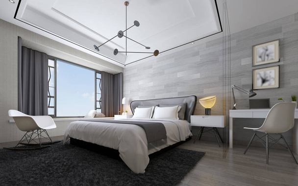 3D rendering bed room, so comfortable.   - 写真・画像