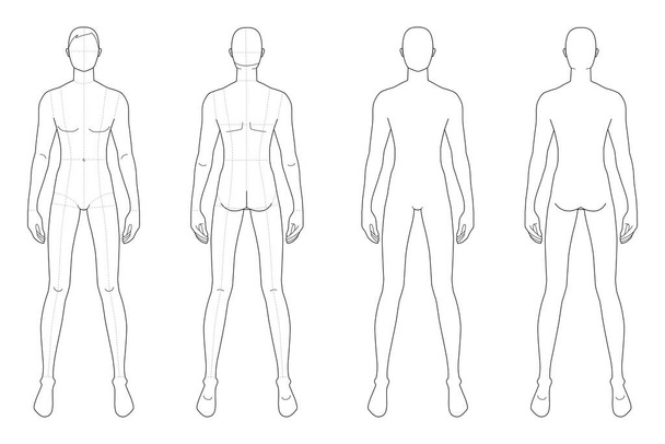 Fashion template of standing men.  - Vector, Image