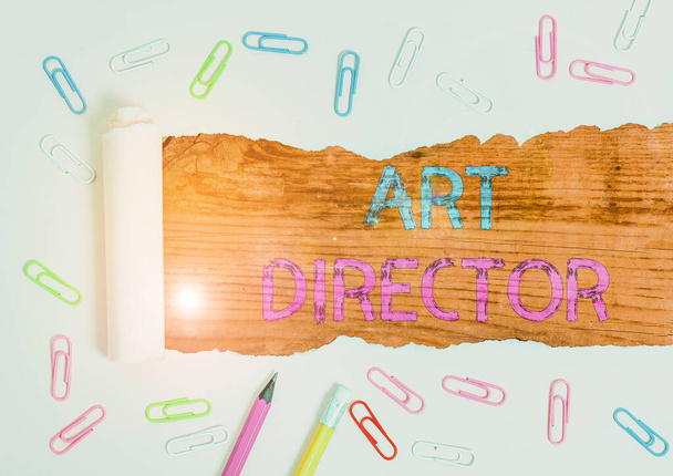 Text sign showing Art Director. Conceptual photo responsible for overseeing the artistic aspects of a film. - Photo, Image