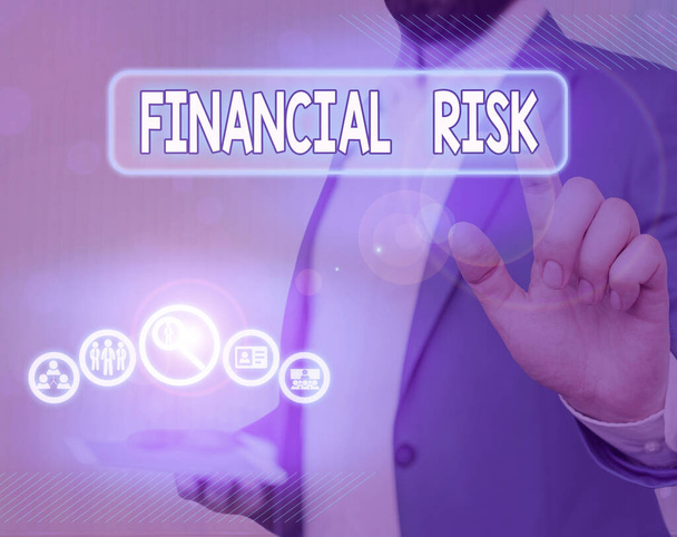 Texte indiquant le risque financier. Photo conceptuelle de différents types de risques associés au financement
. - Photo, image