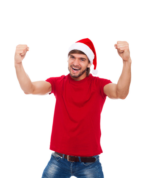 Christmas man excited - Φωτογραφία, εικόνα