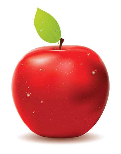 Manzana roja fresca
 - Vector, imagen