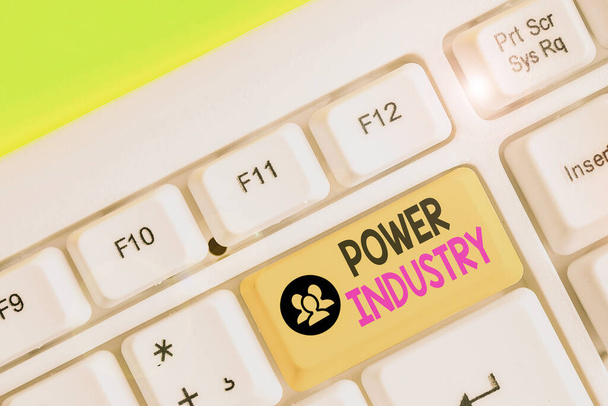 Handwriting text writing Power Industry. Concept meaning industries involved in the production and sale of energy. - Photo, Image