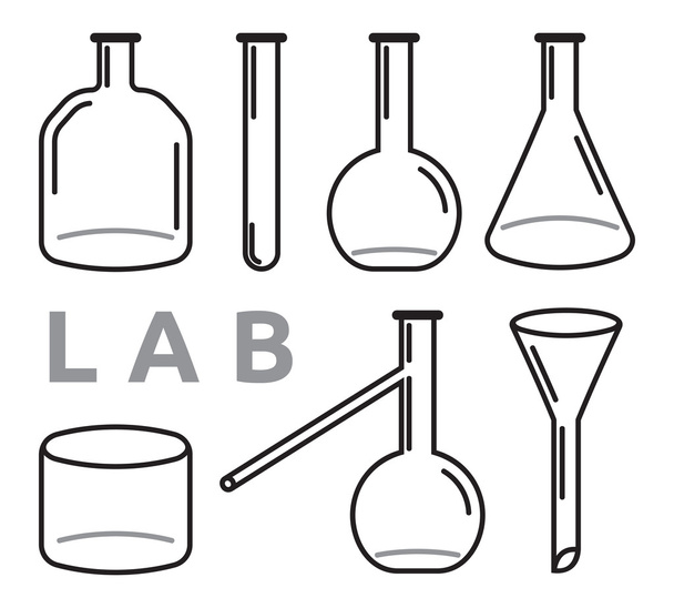set of laboratory equipment - Vector, Image