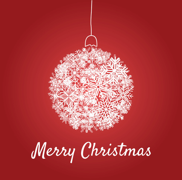 Christmas card with a ball - Vector, Imagen