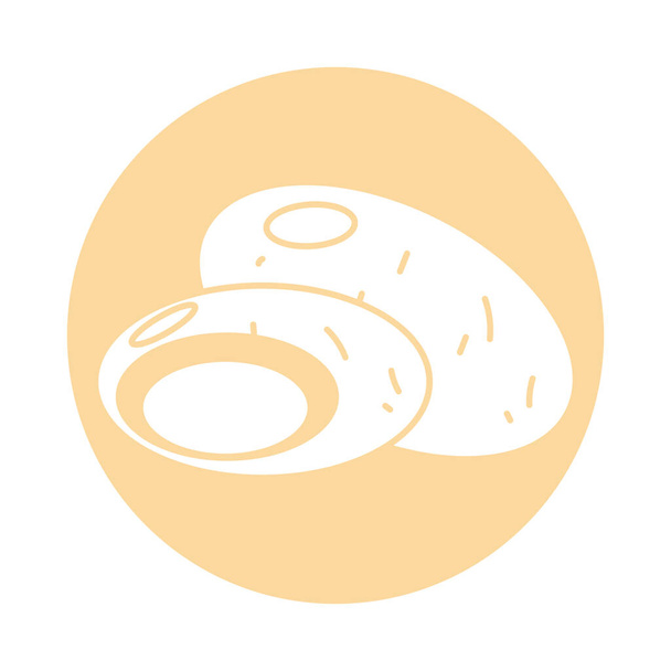 ícone de batata doce, estilo de bloco
 - Vetor, Imagem