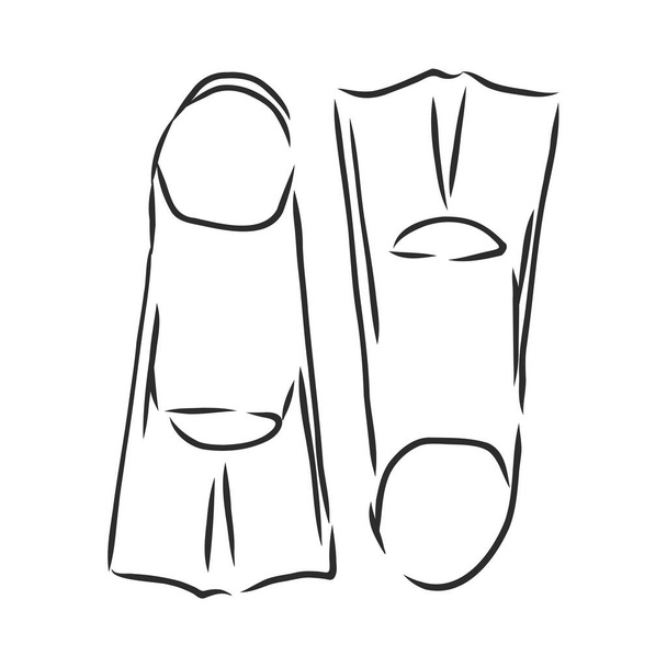 palmes de ports pour plongeur, croquis vectoriel illustration
 - Vecteur, image