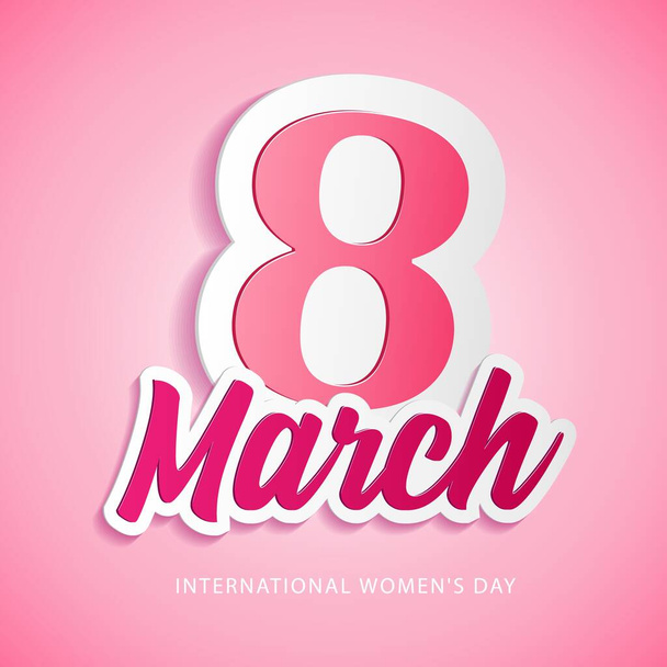 Happy Mothers, Día Internacional de la Mujer, 8 de marzo Banner, Papel Sticker, Corazón. Rojo, blanco, rosa. Tarjeta postal, mensaje de amor o tarjeta de felicitación. Placa de temperatura. Ilustración del vector. EPS10 - Vector, imagen