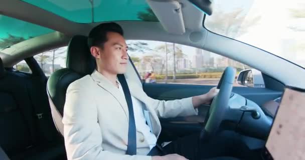 Asian Man Driving Car - Footage, Video