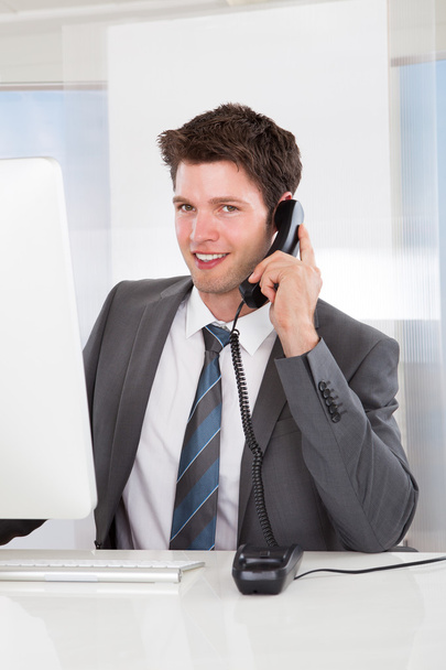 Businessman talking on the telephone - Фото, изображение