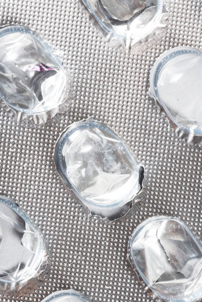 Empty foil pill package, close up - Фото, зображення