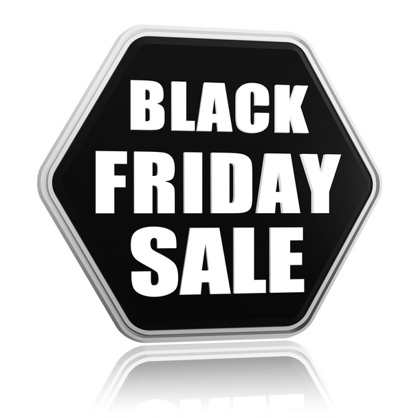 černý pátek prodej černý šestiúhelník nápis - Fotografie, Obrázek