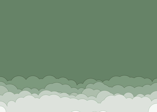 abstract green color clouds sky generative art background illustration  - Vektor, obrázek