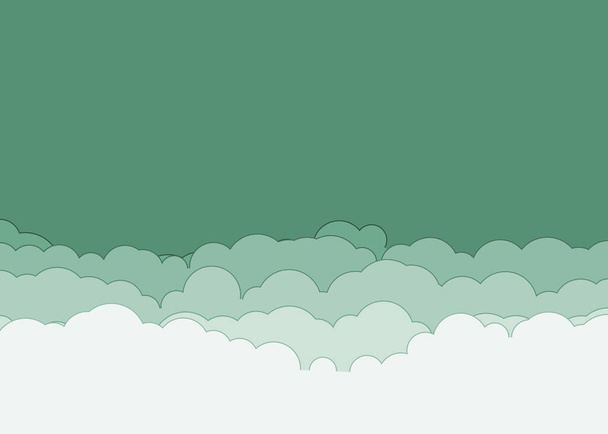 抽象的な緑の雲｜スカイジェネラティブアート背景イラスト  - ベクター画像