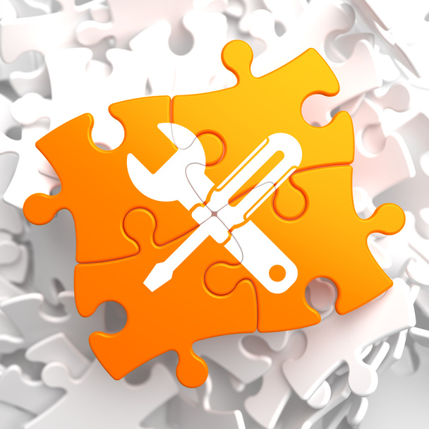 Concept de service sur puzzle orange
. - Photo, image