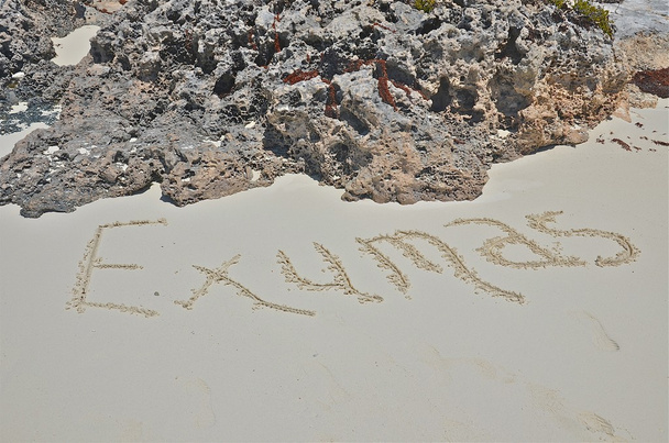 Exumas in den Sand geschrieben - Foto, Bild