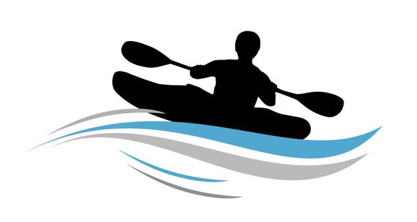 sportovní vektorová ilustrace kanoe water - Vektor, obrázek