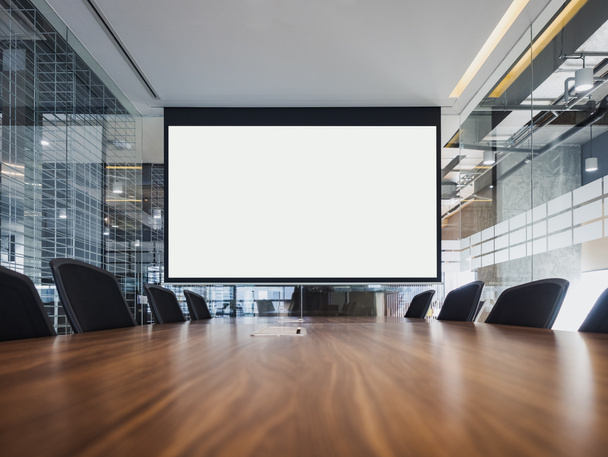 Mock up projector screen Presentation interior conference room Business meeting Office building - Photo, Image