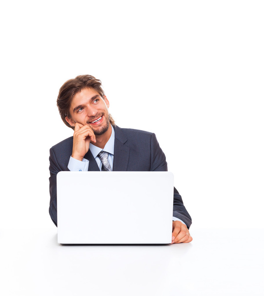 Businessman working using laptop - Foto, imagen