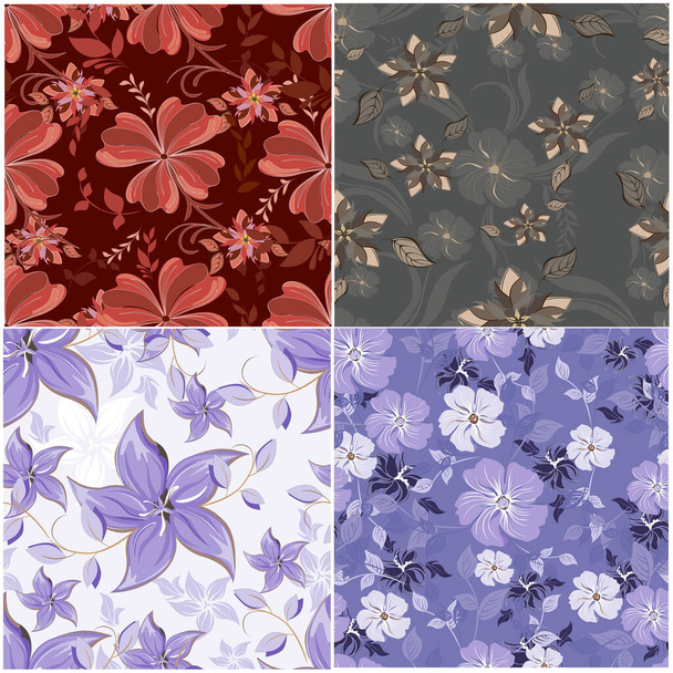 Vector spring abstract background flowers seamless pattern - Διάνυσμα, εικόνα