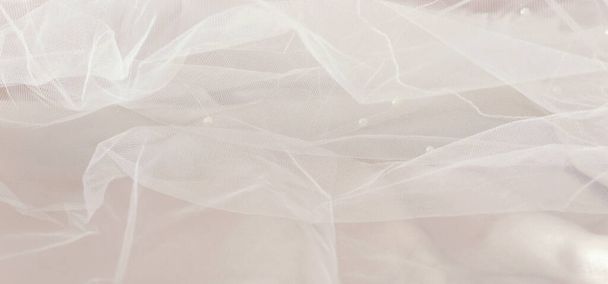 Vintage white tulle chiffon texture background. wedding concept - Φωτογραφία, εικόνα