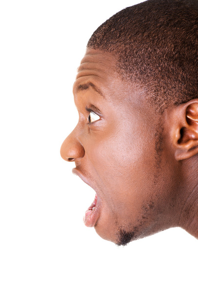 Handsome male screaming, shouting. - 写真・画像