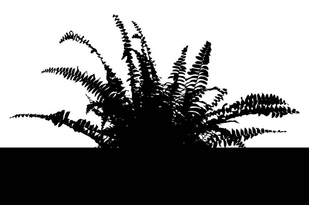 Support - fougère - silhouette noire
 - Vecteur, image