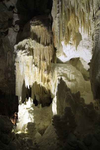 Genga (AN), Italy - January 1, 2019: Frasassi caves inside,  Genga, Ancona, Marche, Italy  - Foto, Bild