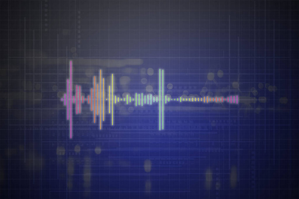 αφηρημένο ψηφιακό φάσμα γραφημάτων σημάτων ήχου, υπόβαθρο τεχνολογίας χρώματος - Φωτογραφία, εικόνα