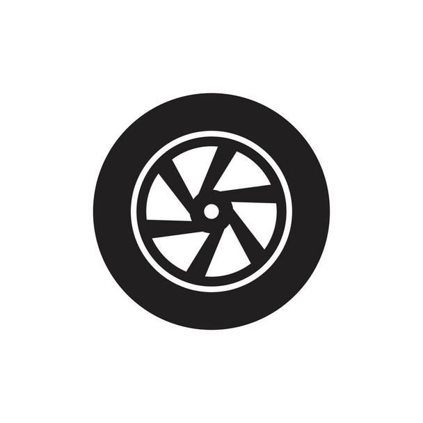 Ελαστικά Wheel εικονίδιο πρότυπο μαύρο χρώμα επεξεργάσιμο. Εικονίδιο τροχού ελαστικών Επίπεδη διανυσματική απεικόνιση για γραφικό και web design. - Διάνυσμα, εικόνα