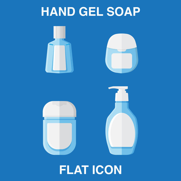 Hand Soap Dispenser, infection control concept. Soap to prevent colds, virus, Coronavirus, Antimicrobial germ kill foam, hand soap, hand gel bottle. flat icon design - Vector, Image